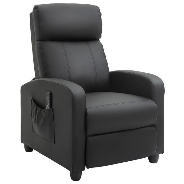 Fauteuil de massage Relax 68x88x98 cm avec télécommande en similicuir noir sconto