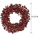 Corona di Natale con Bacche Rosse Ø35 cm Rosso-2