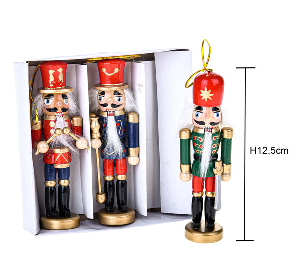 Lot de 3 Soldats Casse-Noisette H12,5 cm en Bois acquista