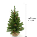 Set 2 Mini Albero di Natale Artificiali H45 cm Abete con Pigne 43 Tips Verde-2