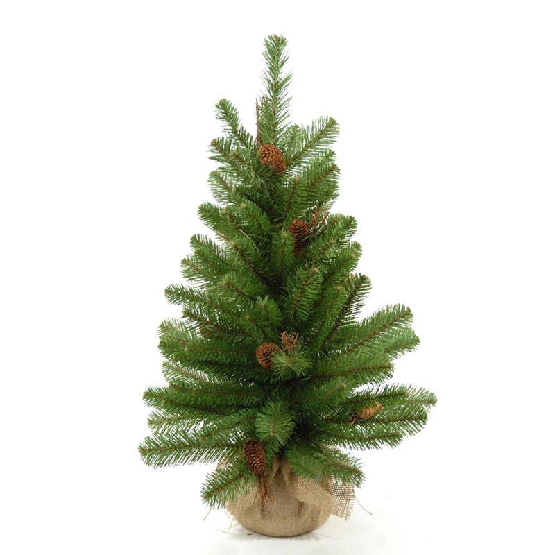 Mini Albero di Natale Artificiale H65 cm Abete con Pigne 65 Tips Verde-1