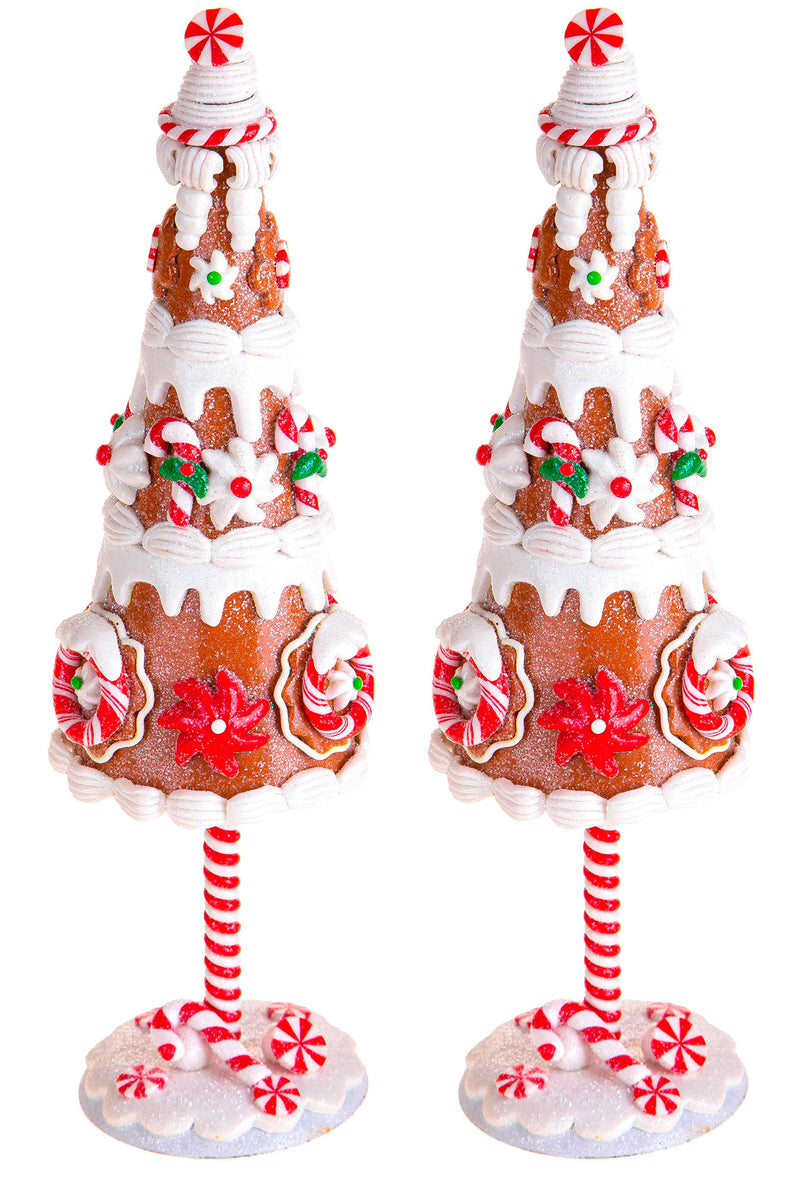 Set 2 Alberi Ginger Bread H30,5 cm Rosso-1