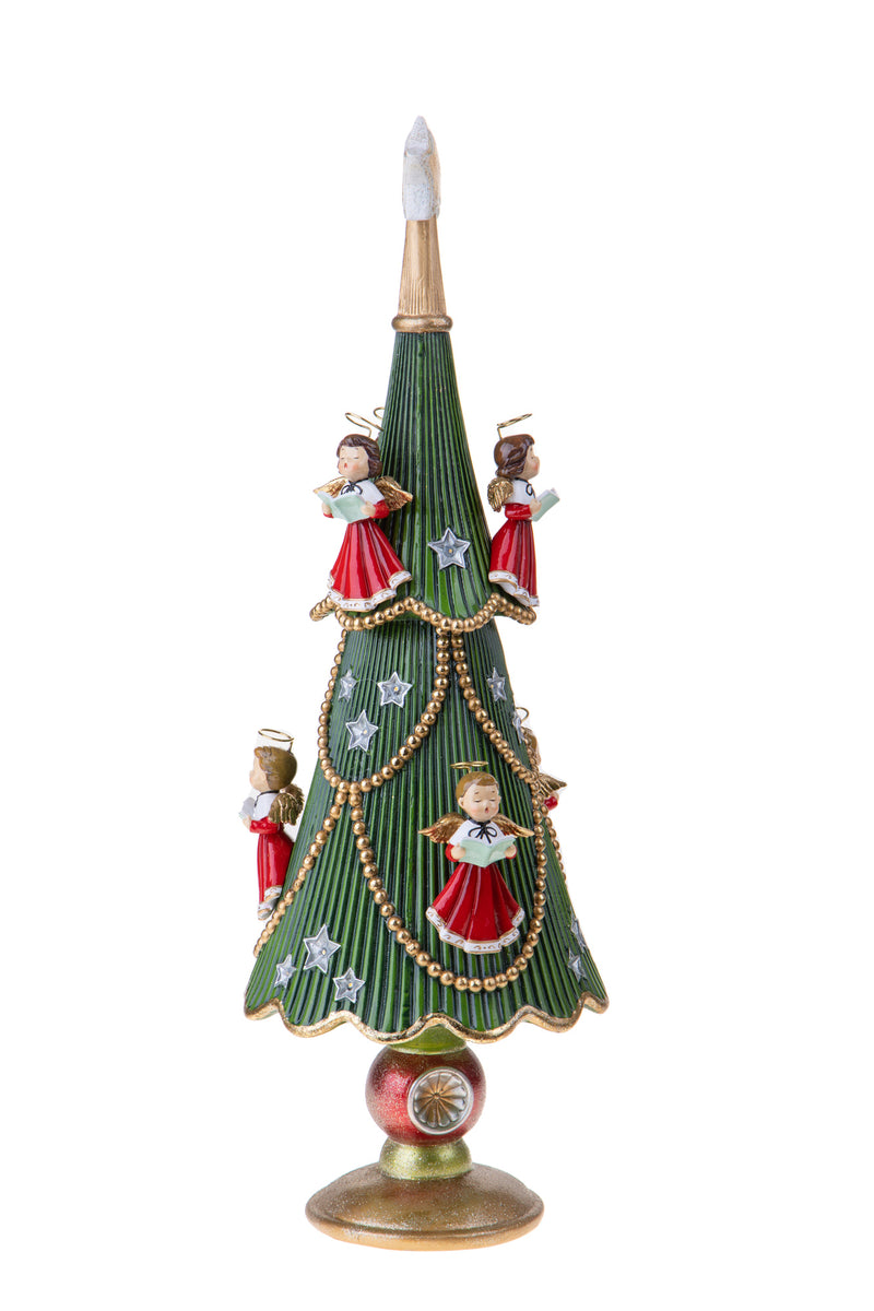 Albero Natale con Angeli e Led 60 cm Verde-3