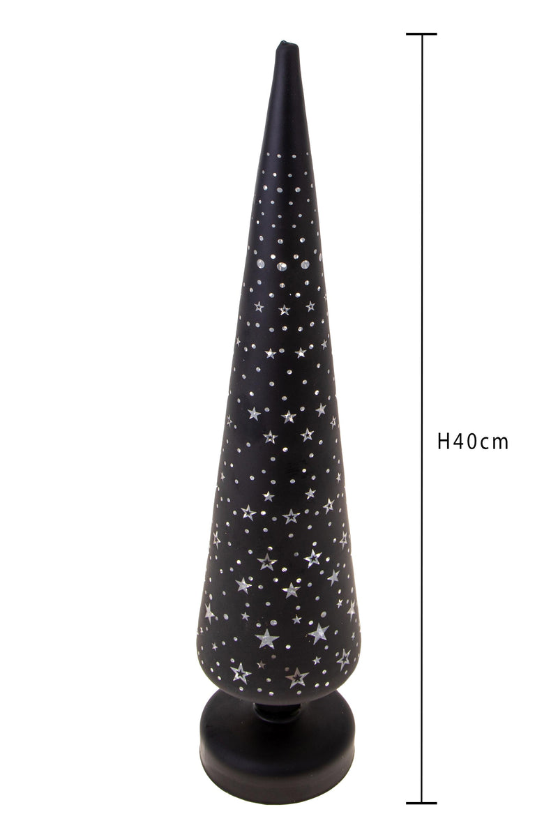 Albero Mini Stelle con Led H40 cm Nero-2