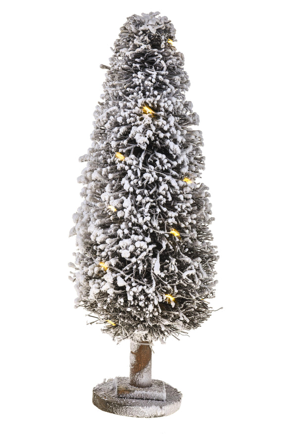 Sapin enneigé fin avec 24 Led H60 cm Marron acquista