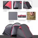 Tenda da Campeggio 2 Posti 426x206x154 cm con Vestibolo e Porte con Cerniera Grigio-7