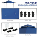 Gazebo Pieghevole con Pareti Estensibili Altezza Regolabile e Borsa con Ruote 5x3m  Blu-5