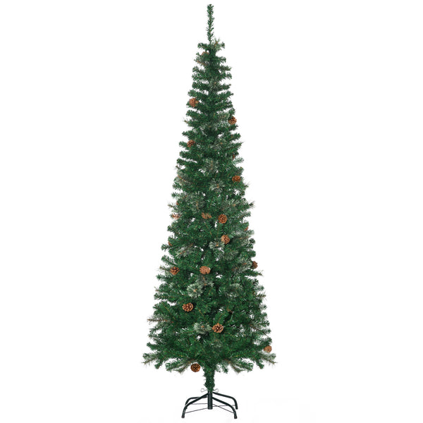 sconto Sapin de Noël H195 cm 556 branches avec pommes de pin décoratives vertes