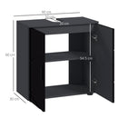 Mobile Sotto Lavabo Bagno 2 Ante 60x30x60 cm in Legno Nero-3