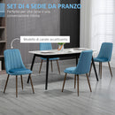 Set 4 Sedie Imbottite 47x55x86 cm in Poliestere e Acciaio Blu-4