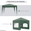 Gazebo Pieghevole 3x3m in Acciaio e tessuto Oxford Verde-4