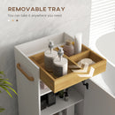 Mobiletto Bagno con Vassoio Rimovibile 40x30x88 cm in Truciolato Bianco-4