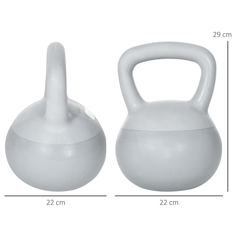 Kettlebell per Allenamento 12 Kg in PVC e Sabbia Metallica Grigio-3