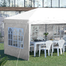 Gazebo da Giardino 5,85x2,95x2,7m in Acciaio e Poliestere Bianco-8