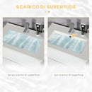 Mobiletto Bagno 2 Cassetti 61x37x88 cm con Lavabo in Ceramica Bianco-5