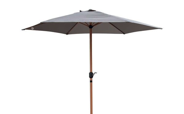 Parasol de jardin Ø3x2,4 m Mât Ø38 mm en Acier Effet Bois avec Revêtement Gris Tourterelle online