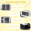 Cuccia da Esterno per Cani 101x66,5x70,5 cm Finestra e Tetto Apribile in Legno Grigio-8